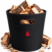 Soluflame® Houtmand Linnen 25L Zwart - Houtmand haardhout 32x32CM - Houtopslag - Opbergmand
