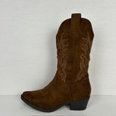 Suèdine cowboylaars met stiksel lichtbruin Bruin / 37