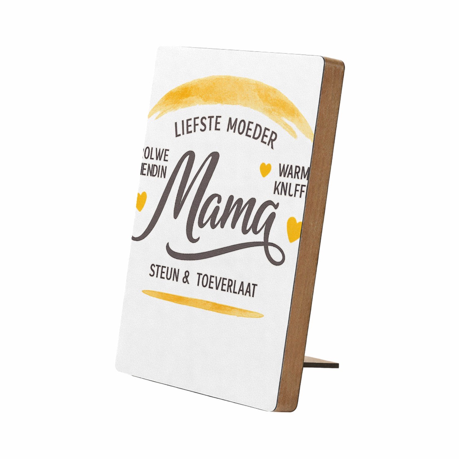 Mr Cadeautjes Glasframe/MDF 12,7 x 17,8 - design Een warme, persoonlijke typografische print met een opvallen | cadeau Wit