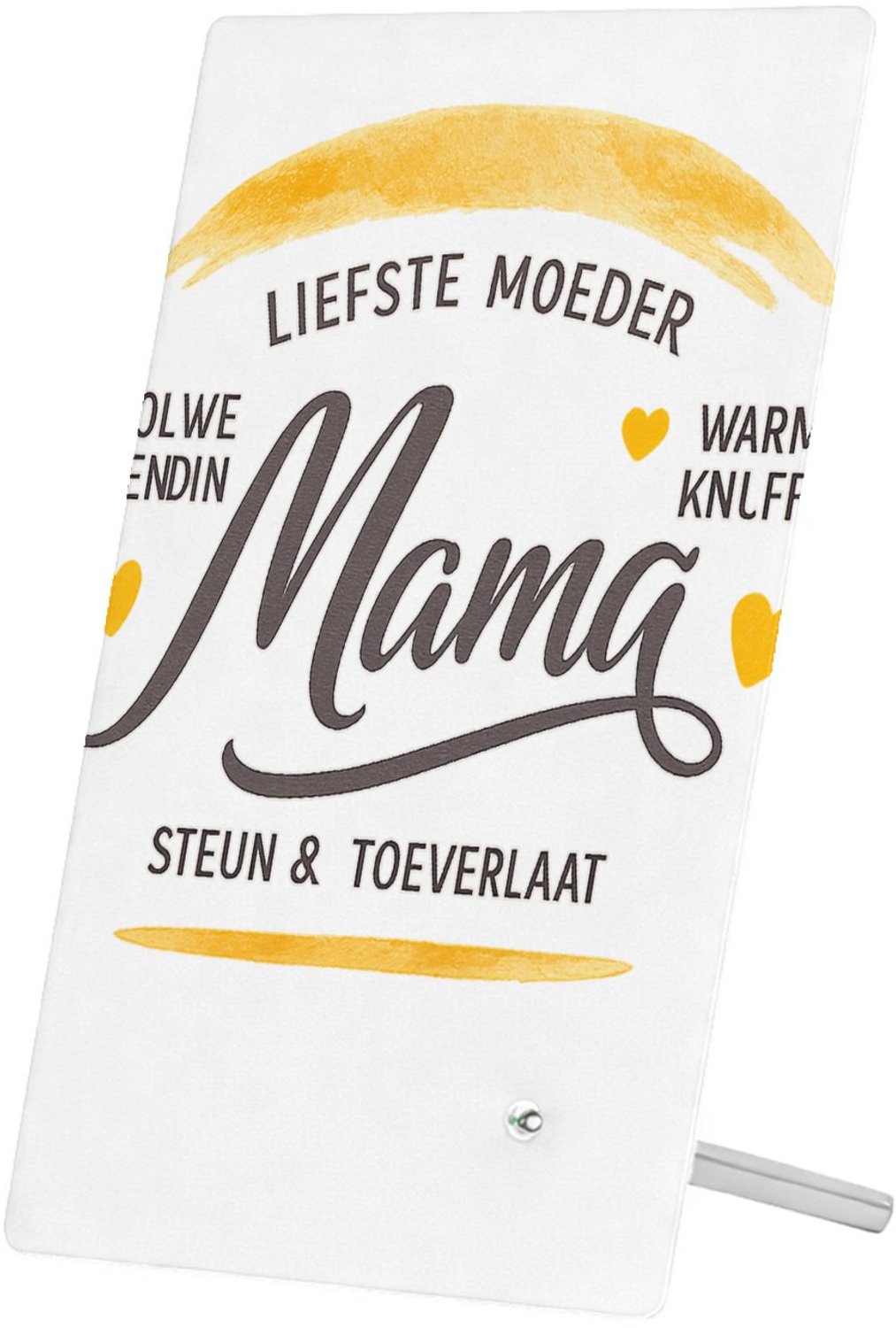 Mr Cadeautjes Glasframe 11 x 16 - design Een warme, persoonlijke typografische print met een opvallen | cadeau Wit