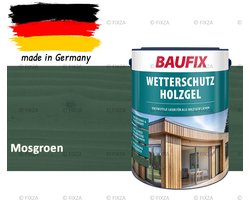 BAUFIX Buitenbeits – Mosgroen – Zijdeglans – 5 Liter – Voor Schutting, Tuinhuis & Blokhut – UV- & Weerbestendig
