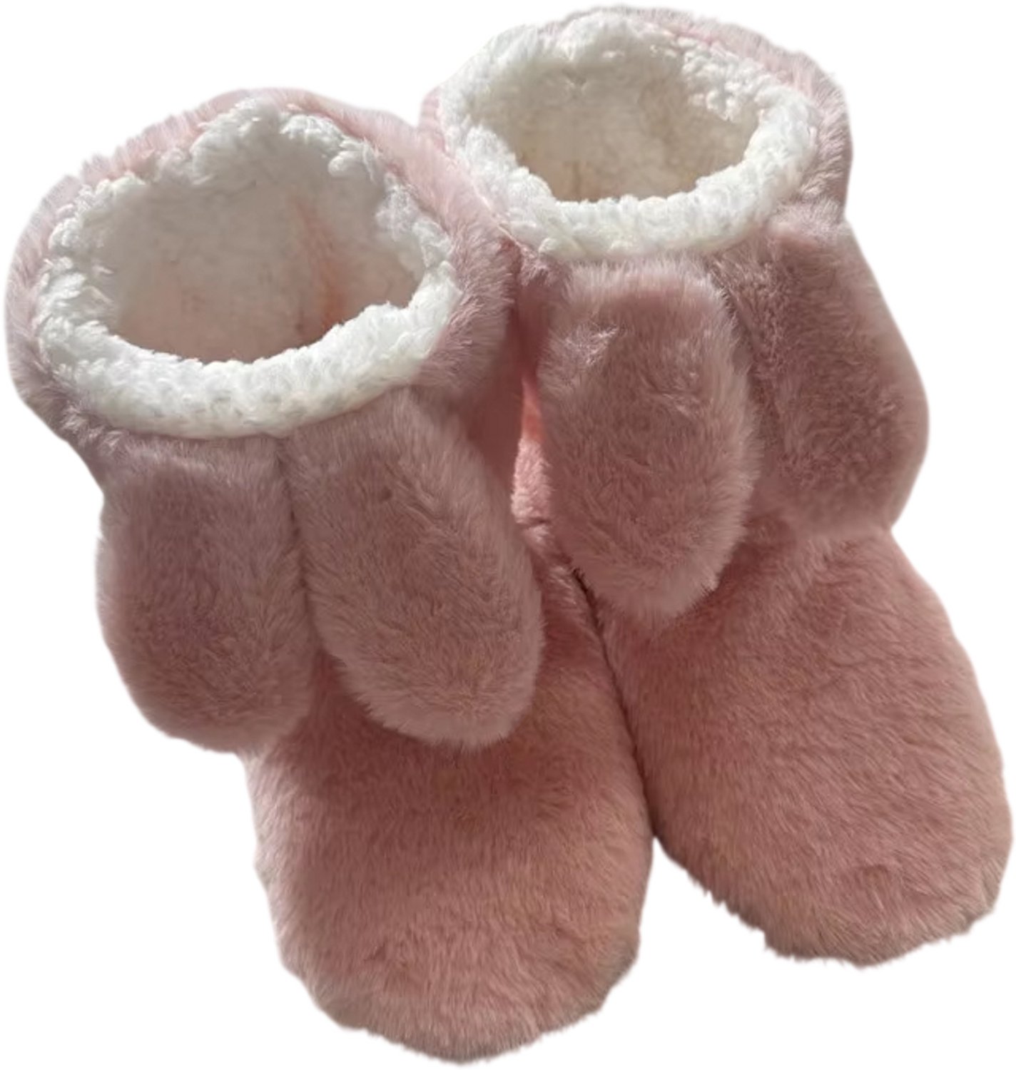 Dames Huissokken met Konijnenoren – Zachte Warme Sokken Antislip Slofsokken voor Binnen Comfortabele Wintersokken voor Dames Roze