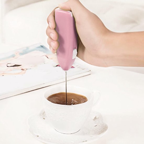 Draadloze elektrische handmixer, compacte keukenmixer op batterijen, gemaakt van metaal en kunststof, geschikt voor thuis- en hotelgebruik. Mini elektrische handmixer (kunststof + metaal). — afbeelding 2