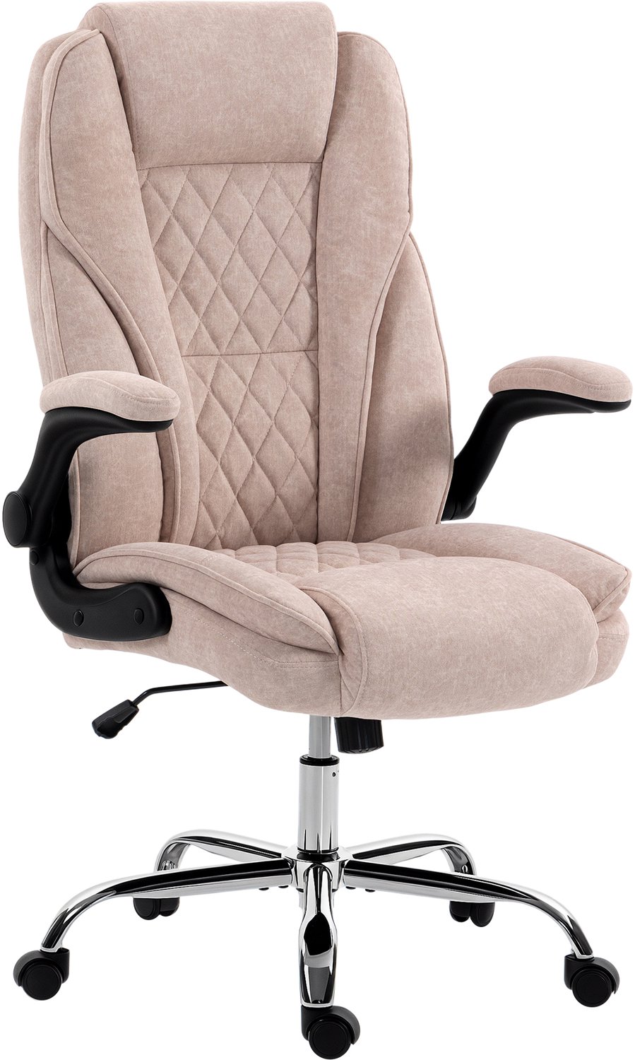 Lunpog Ergonomische bureaustoel, hoogte verstelbaar, opklapbare armleuningen, 70 x 70 x 114-122 cm, roze Rose
