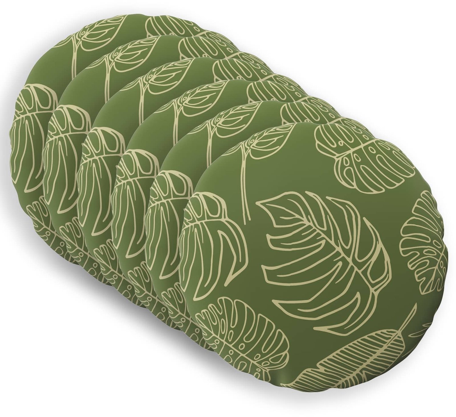 vidaXL Dekenkussen - 6 - st - HEERLEN - Blad - Design - Diam. - 40 - cm - Polyester Bladontwerp