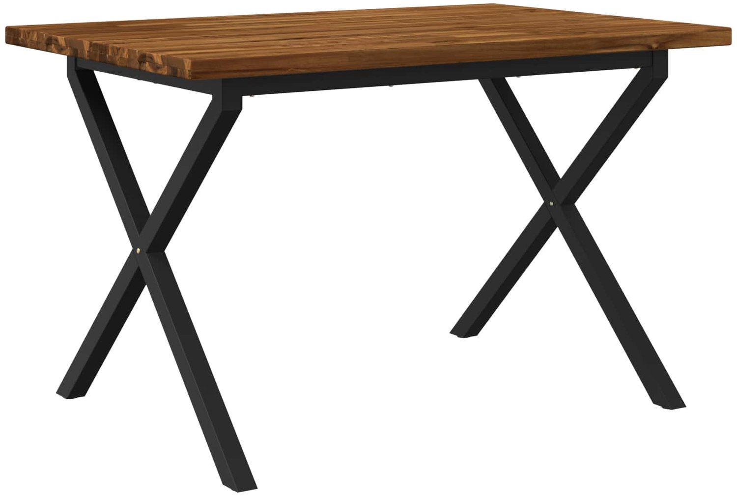 vidaXL Vierkante - Eettafel - 120 - x - 70 - x - 75 - cm - Massief - Acacia - Hout Naturel en Zwart