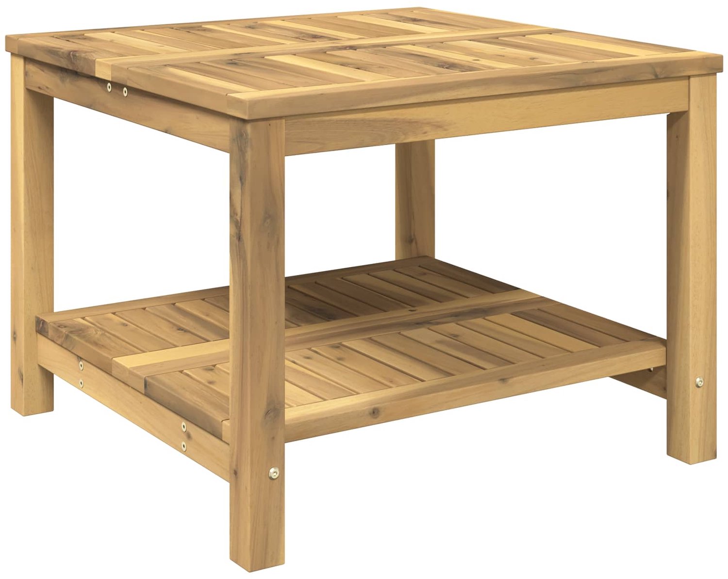 vidaXL Salontafel - Witgewassen - 60,5 - x - 60 - x - 45 - cm - Massief - Acacia - Hout