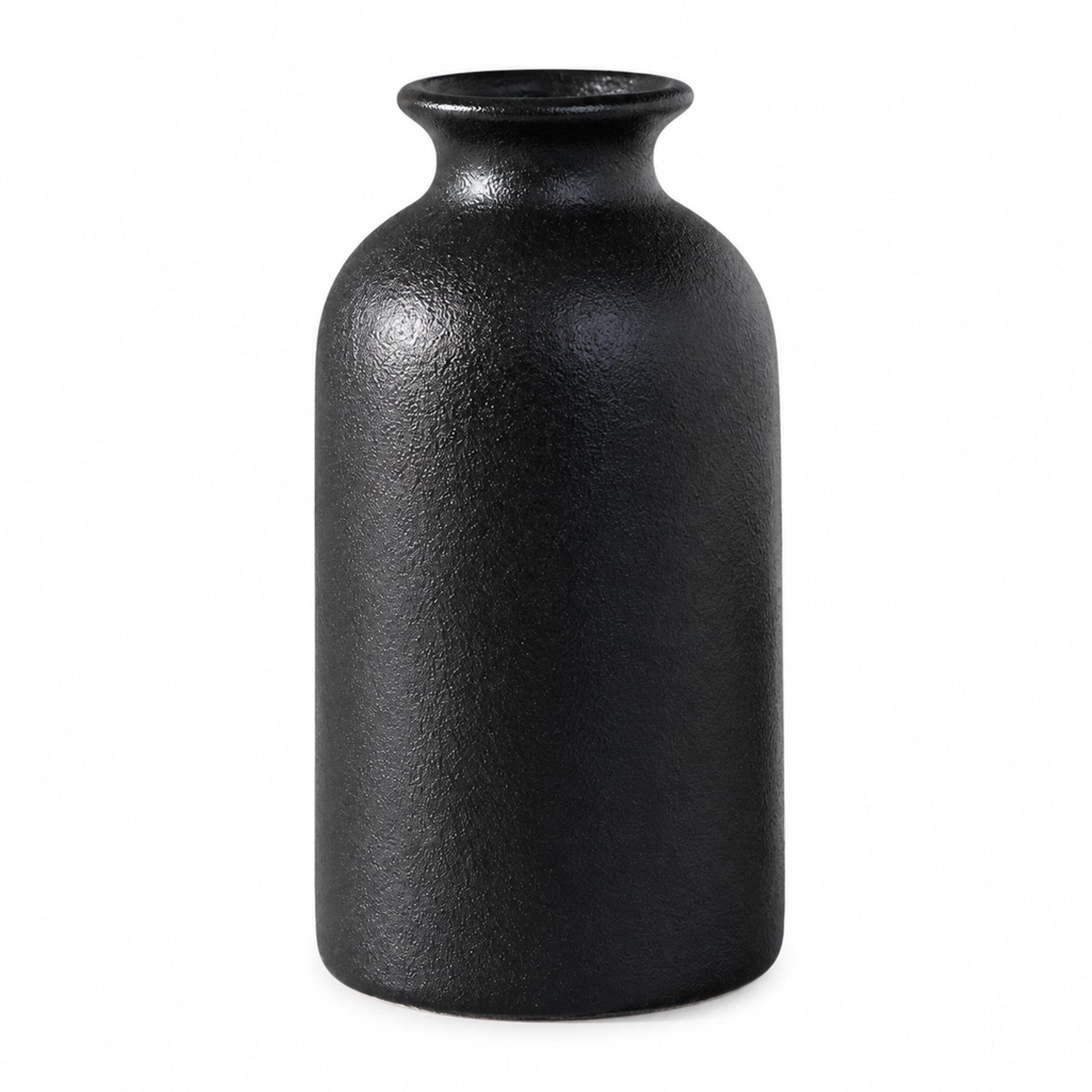 SWGOTA Zwarte keramische vaas - klein model, 12 cm hoog, diameter 6.8 cm, opening 3 cm - voor kunstbloemen
