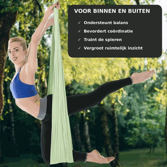 Homezo aerial yoga doek - Yogamat - Belastbaar tot 300 kg - 500x280 cm — afbeelding 5