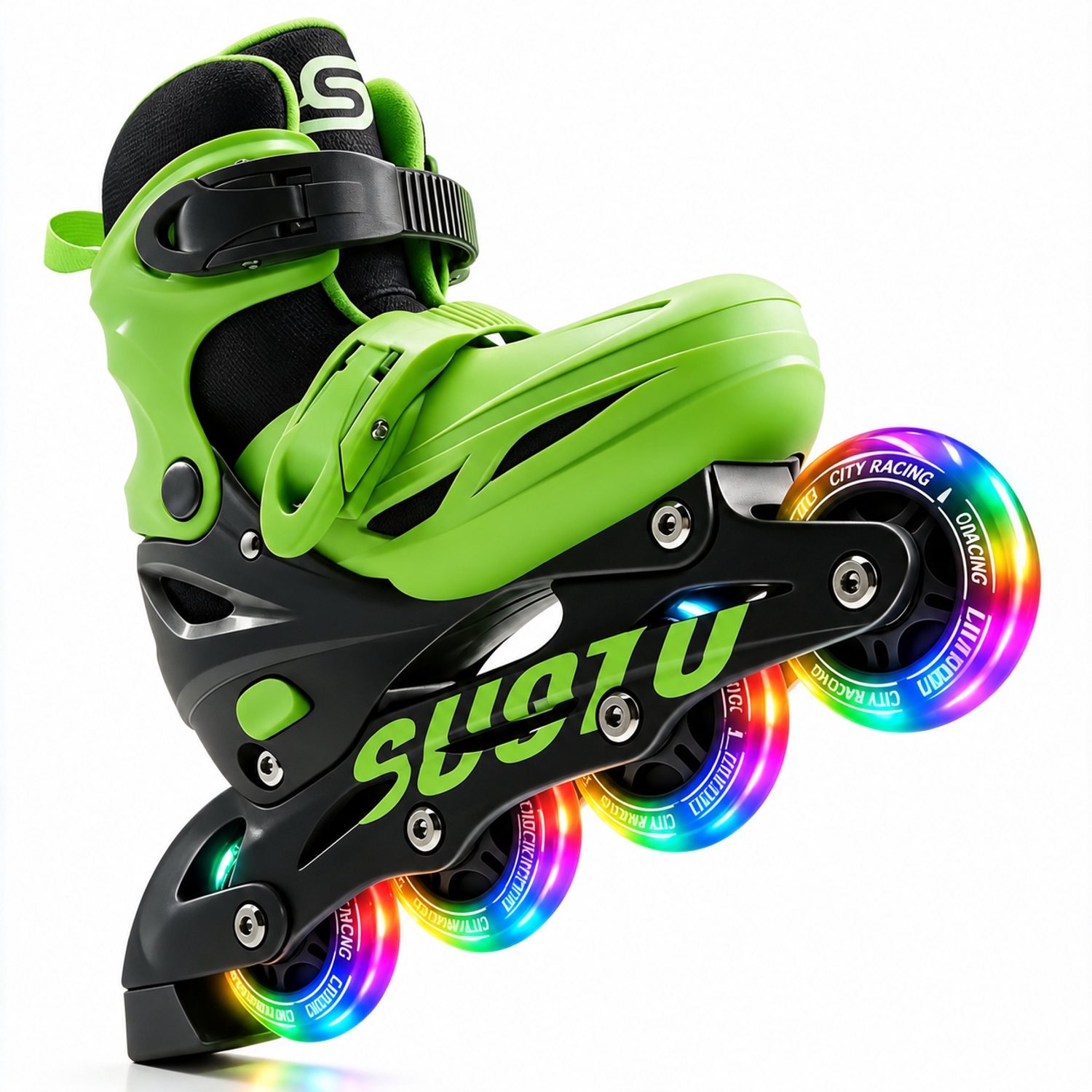 Suotu Skeelers Inlineskates Verstelbaar Lijn: S78 Skeelers meisjes en jongens Zwart