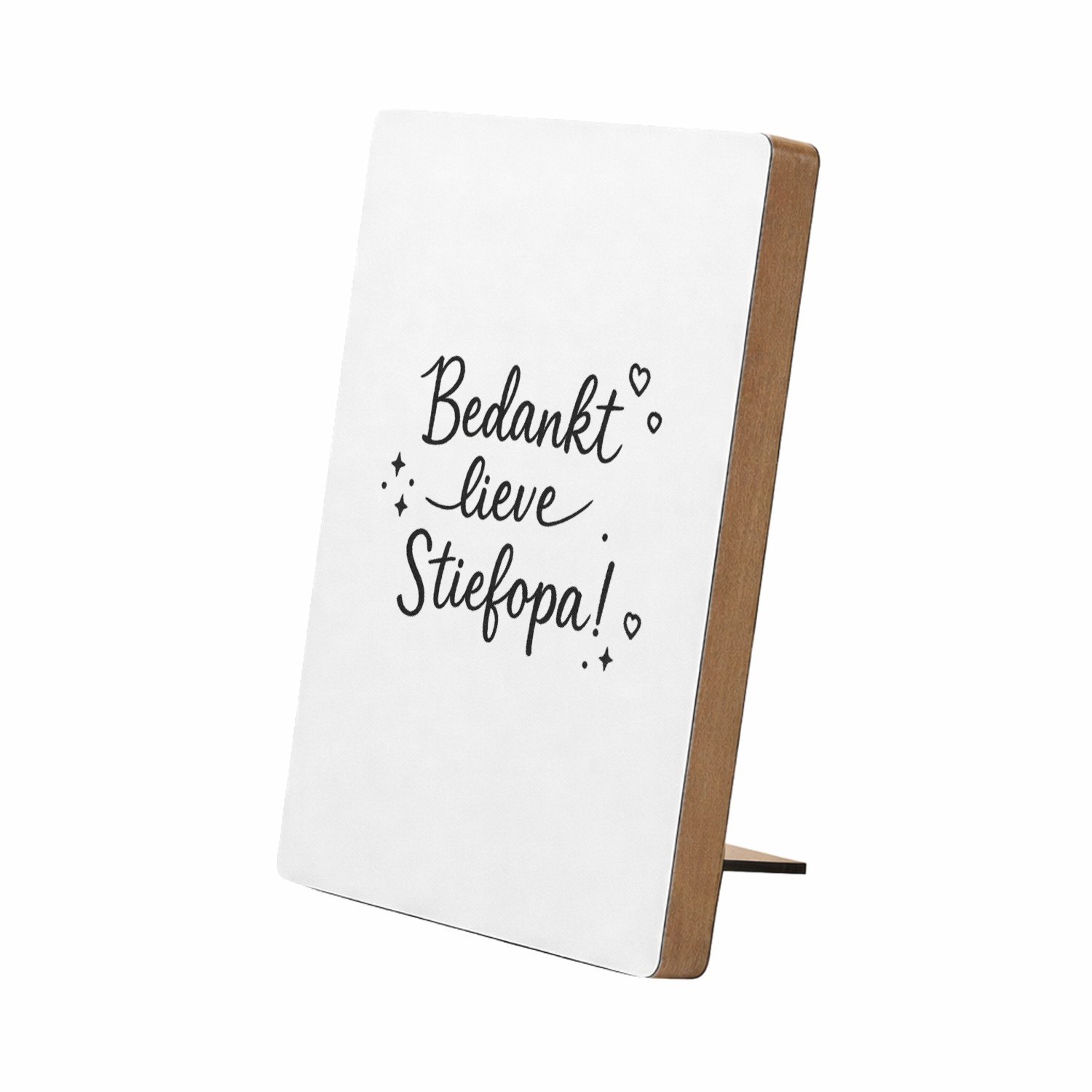 Mr Cadeautjes Glasframe/MDF 12,7 x 17,8 - design Persoonlijk bedankje voor een stiefopa in speelse, sobere ty | cadeau Wit