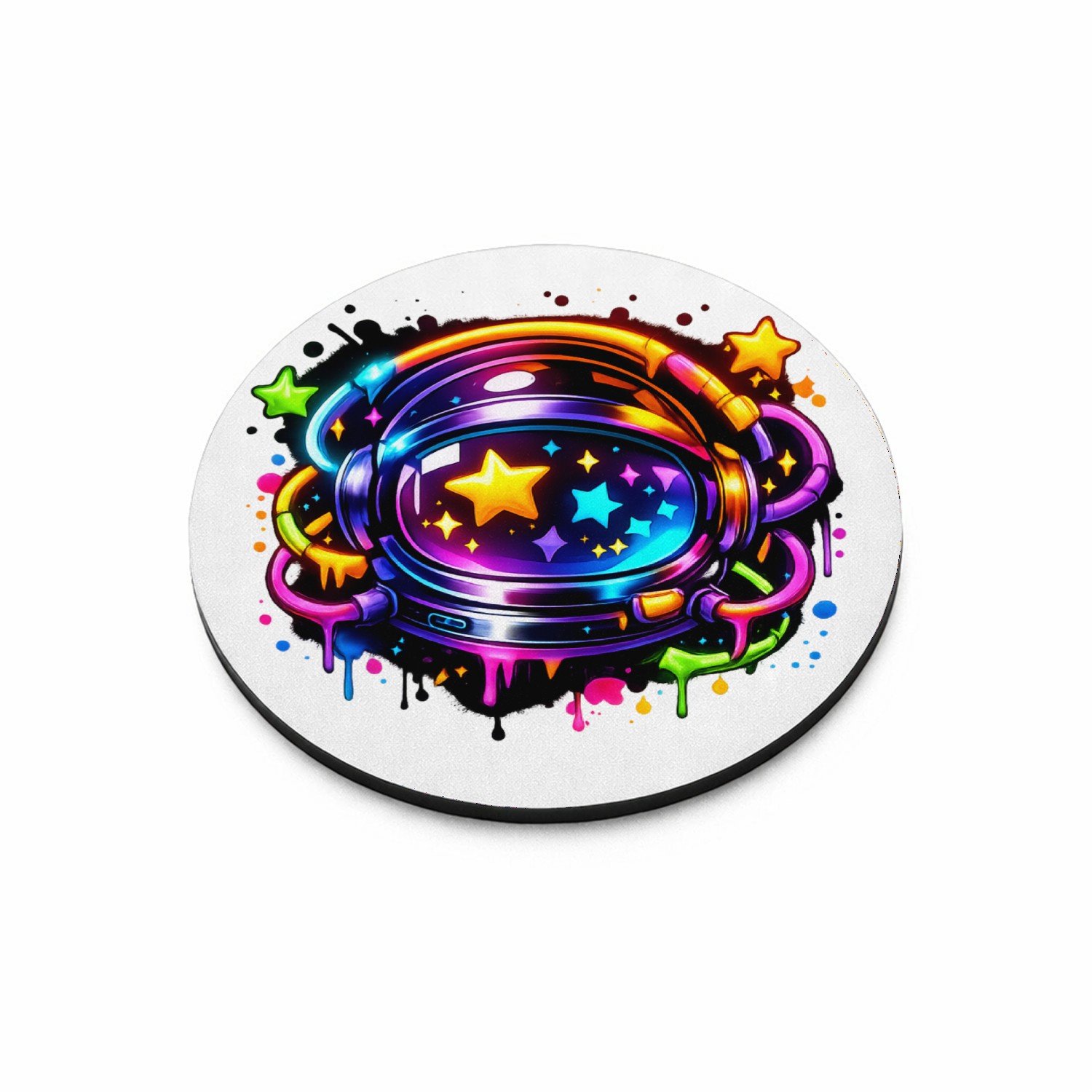 Mr Cadeautjes MDF magnetische fotolijst rond Ø 9,5 - design Glow-tech drinkdesign voor jongeren | cadeau Wit