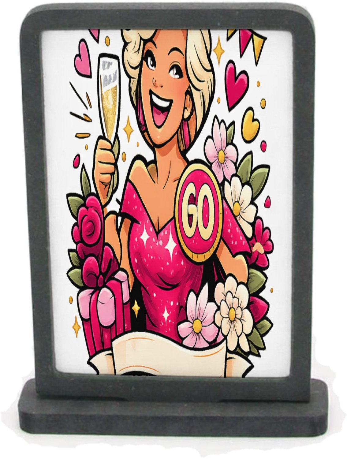 Mr Cadeautjes Houten fotolijst rechthoek met MDF inleg - design Glamoureuze jubileumviering met een andere levensfase en een | cadeau Wit