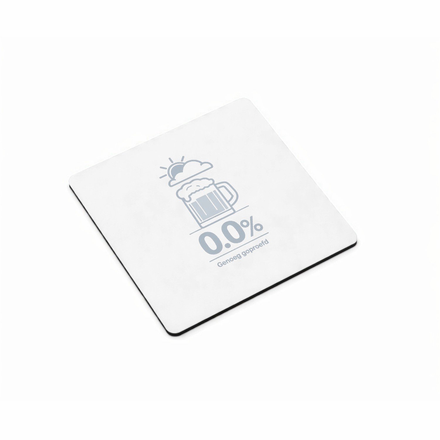 Mr Cadeautjes MDF magnetische fotolijst vierkant 9,5 - design Een weerbericht-grap rond koffie in plaats van bier, met een | cadeau Wit