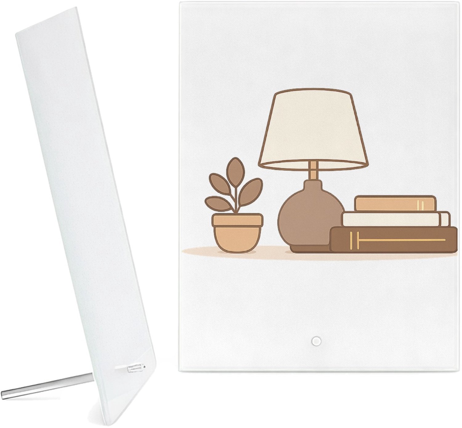 Mr Cadeautjes Glazen fotopaneel Een zachte woonquote op een minimalistisch woonaccessoire me - 15 x 20 cm, staand - glas, decoratie, wanddecoratie | cadeau Wit