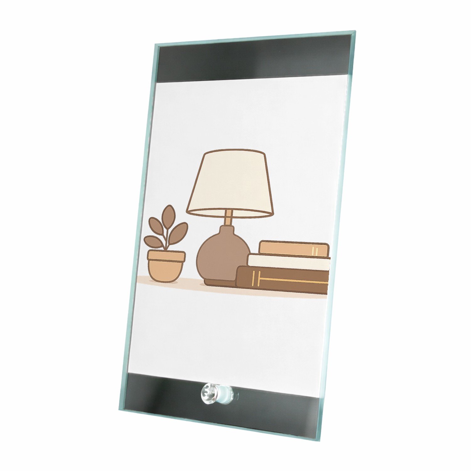 Mr Cadeautjes Glasframe 15 x 23 - design Een zachte woonquote op een minimalistisch woonaccessoire me | cadeau Wit