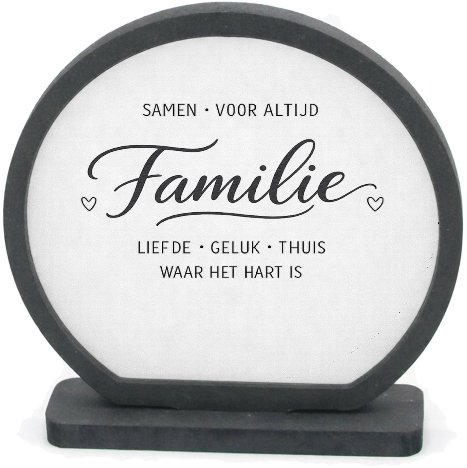 Mr Cadeautjes Houten fotolijst rond met MDF inleg - design Een vergelijkbare warme typografische cadeaustijl met een ce | cadeau Wit