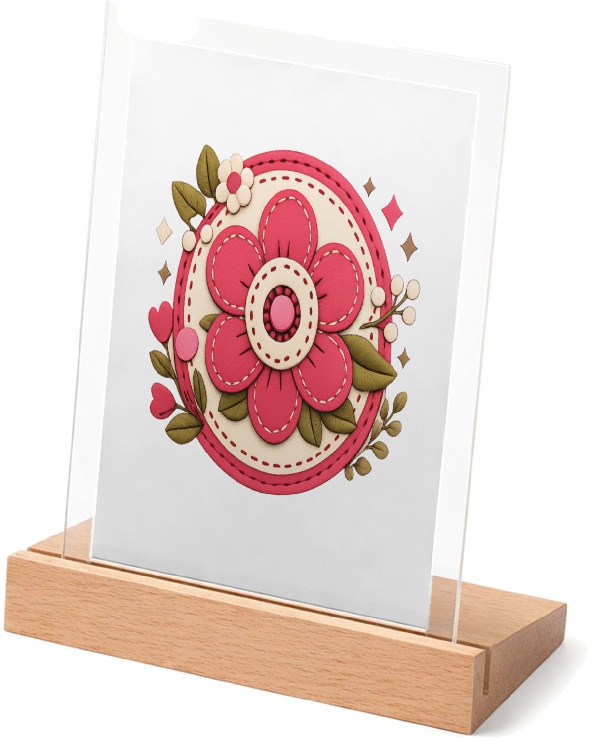 Mr Cadeautjes Glasframe met vaste tekst - design Een vrolijke complimentenbadge met retro bloemenkader en cen | cadeau Wit