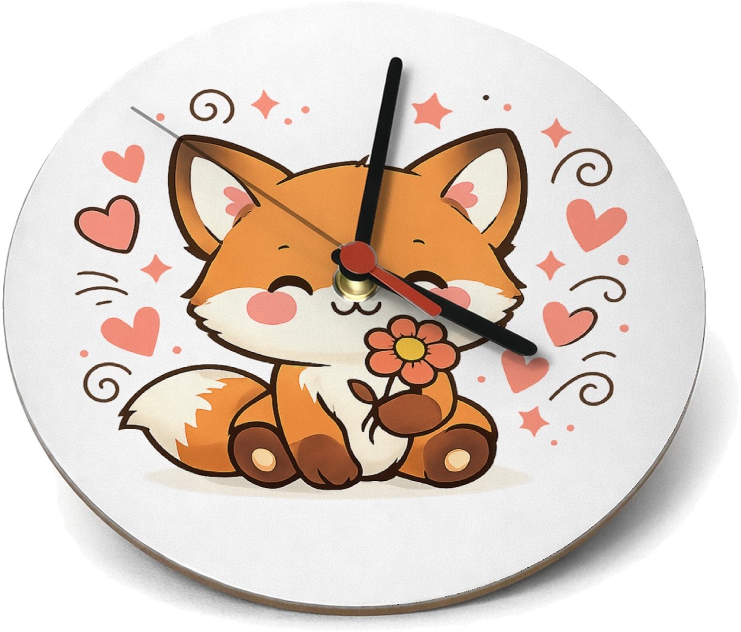 Mr Cadeautjes Klok rond Ø 19 - design Een vrolijk waarderingsontwerp met een schattige mascotte en | cadeau Wit