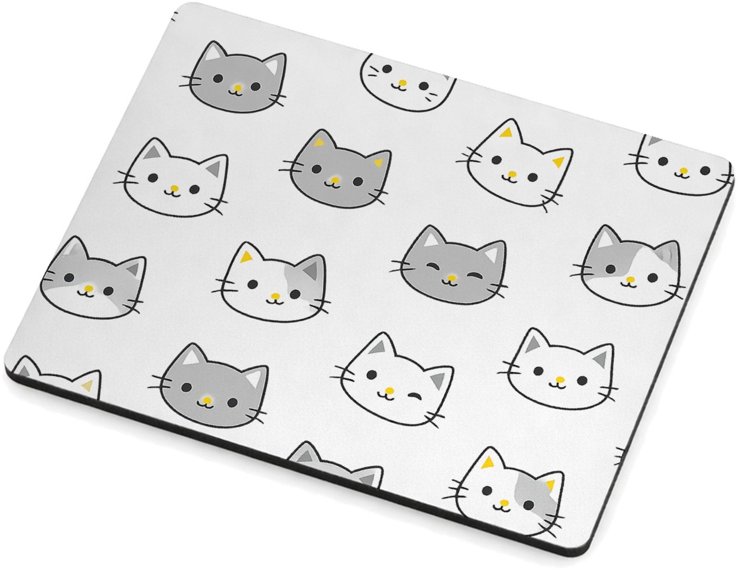Mr Cadeautjes MDF magnetische fotolijst 9 x 7 - design Herhalend patroon van vrolijke hondenkoppen met verschillend | cadeau Wit
