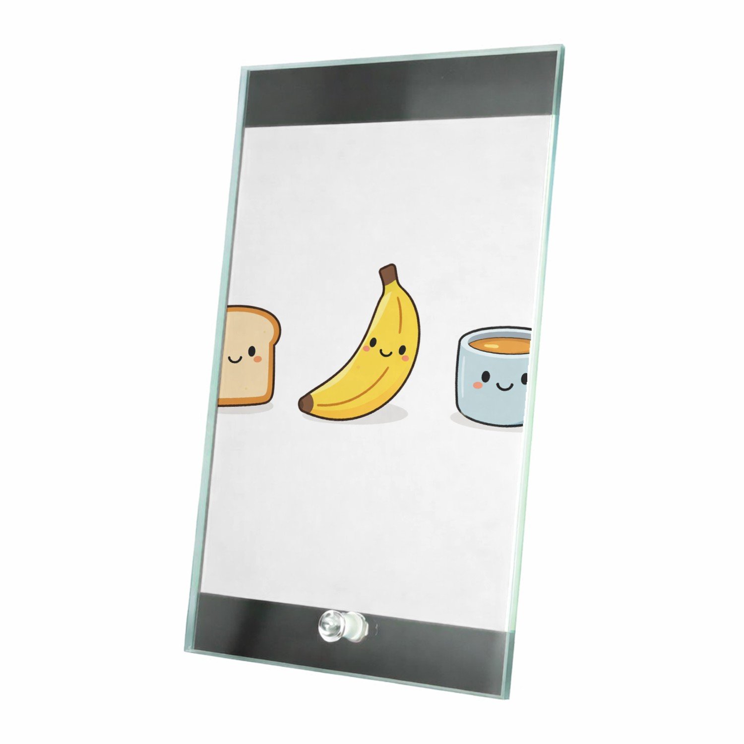 Mr Cadeautjes Glasframe 15 x 23 - design Rustige ontbijtprint met een speelse centrale boodschap en d | cadeau Wit