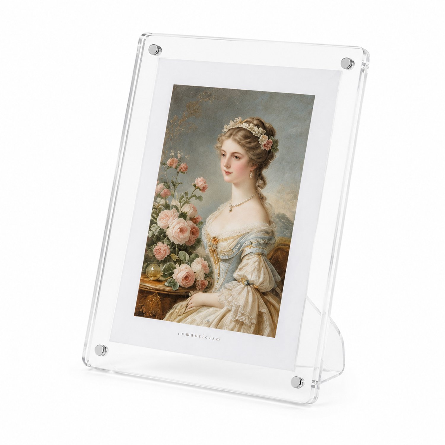 SWGOTA Transparante magnetische fotolijst van acryl, 4 x 6 inch, dubbelzijdig tafelmodel met steun, zonder afbeelding