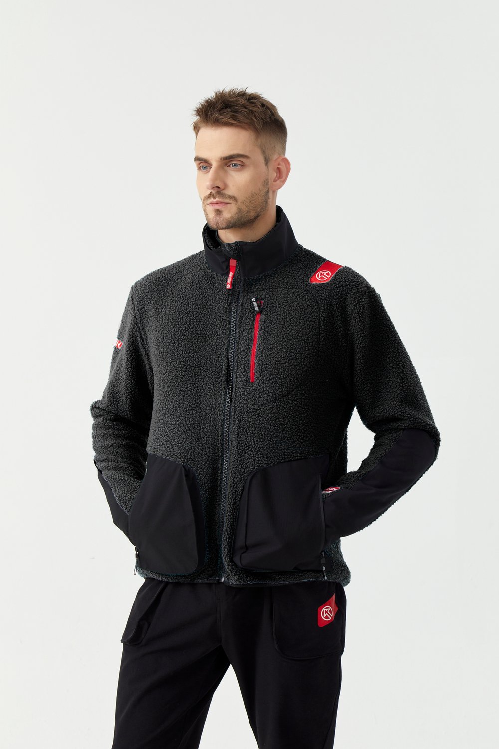 BIG K® Alpin Fleece Pro – Fleece Jas voor Heren met Rits– – 2XL Zwart