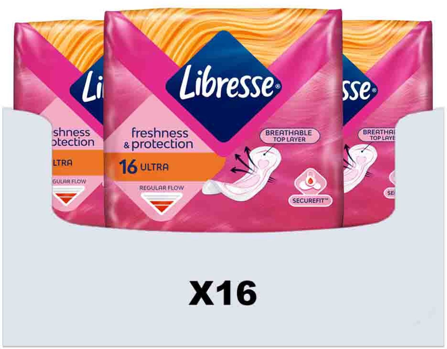 Bol.com Libresse Invisible Ultra Normal - maandverband - voordeelverpakking 16 stuks aanbieding