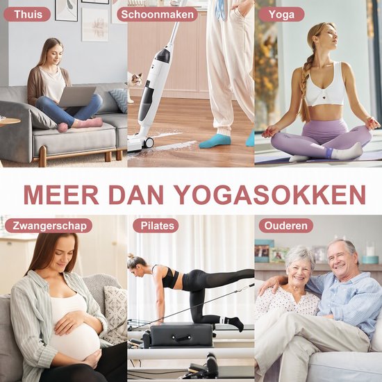ECTEATOY® 3-Pack Pilates Sokken Antislip - Yogasokken met Siliconen Zool - voor Pilates, Barre & Balletsokken - Grijs, Zwart&Bruin — afbeelding 5