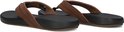 Paar bruine Reef slippers met dikke zwarte zolen en bruine banden.