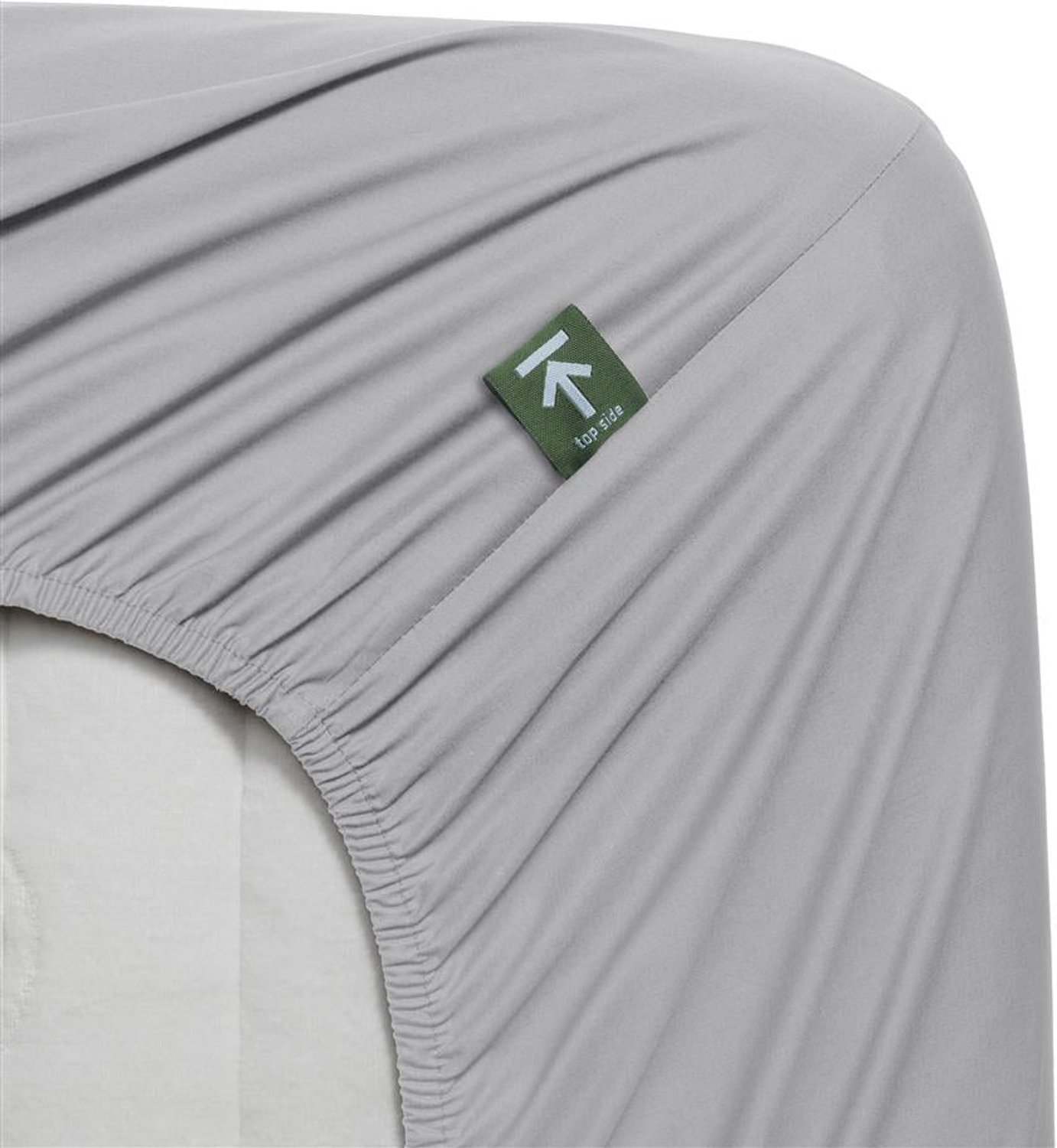 Beddinghouse Percale katoen - Splittopper Hoeslaken - 180x220 - Licht grijs