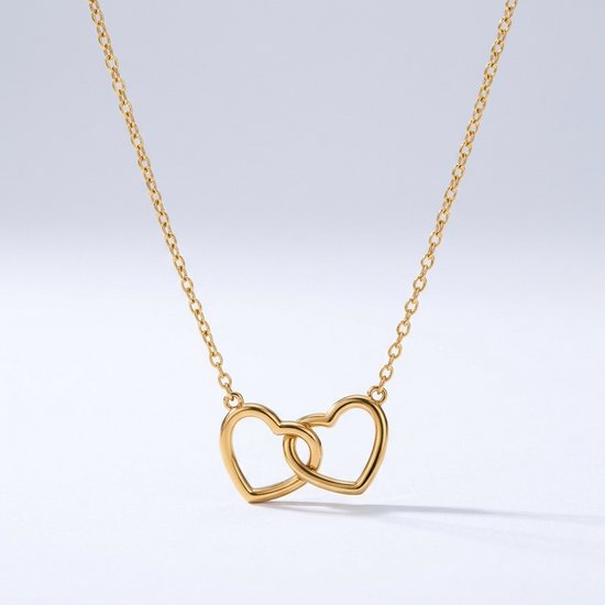 Lundholm Sieraden Melia Hartjes Ketting Dames Goud Kleurig - Ketting met Hartje Hanger 50 cm - Hart Ketting - Premium Stainless Steel Jewellery - Hypoallergeen - Kerstcadeau Mama - Cadeau Moeder - Vrouwen Cadeautjes - my Lundholm — cadeau in Sieraden - foto 5