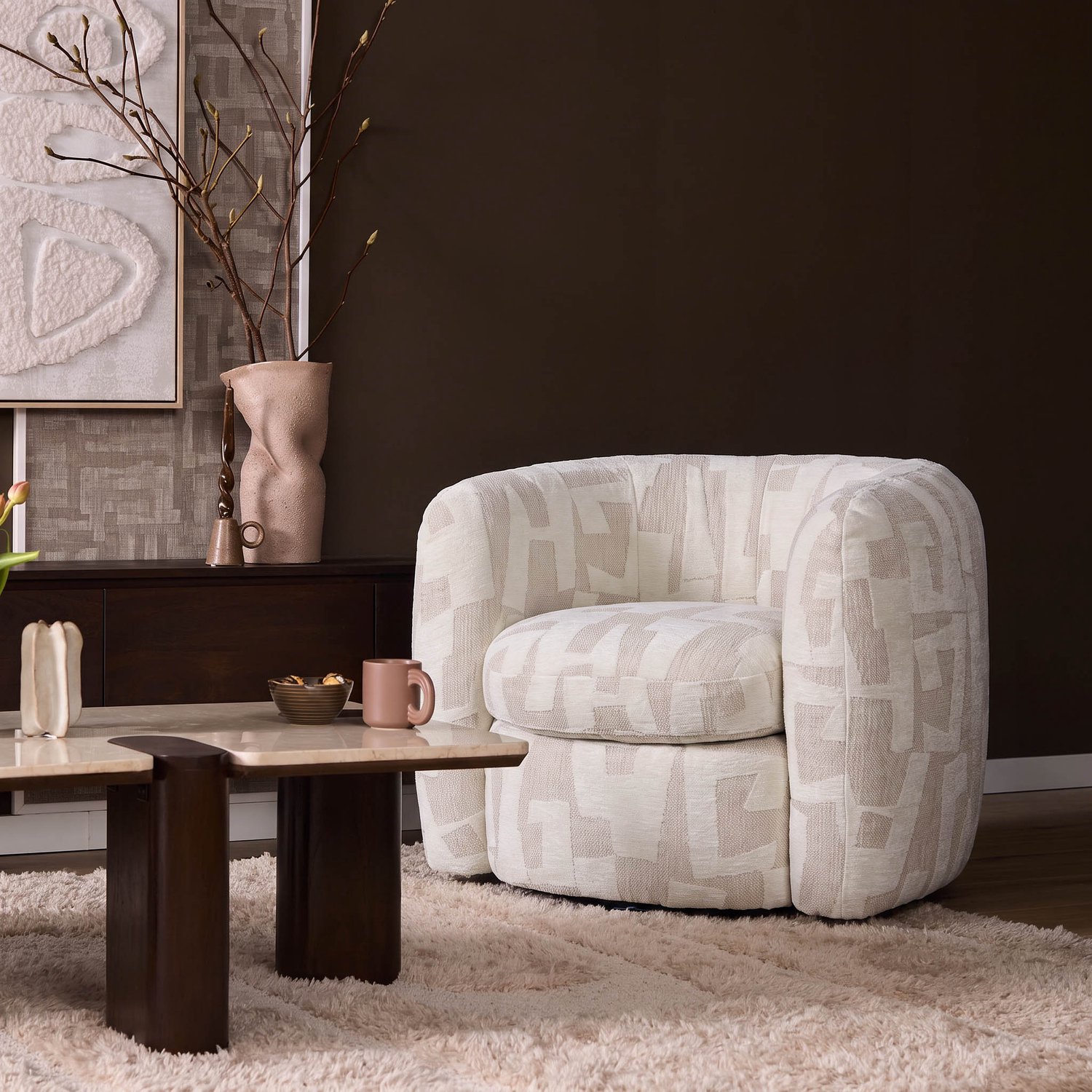 Starfurn Fauteuil Rosa - Wit - 77x88x70 cm