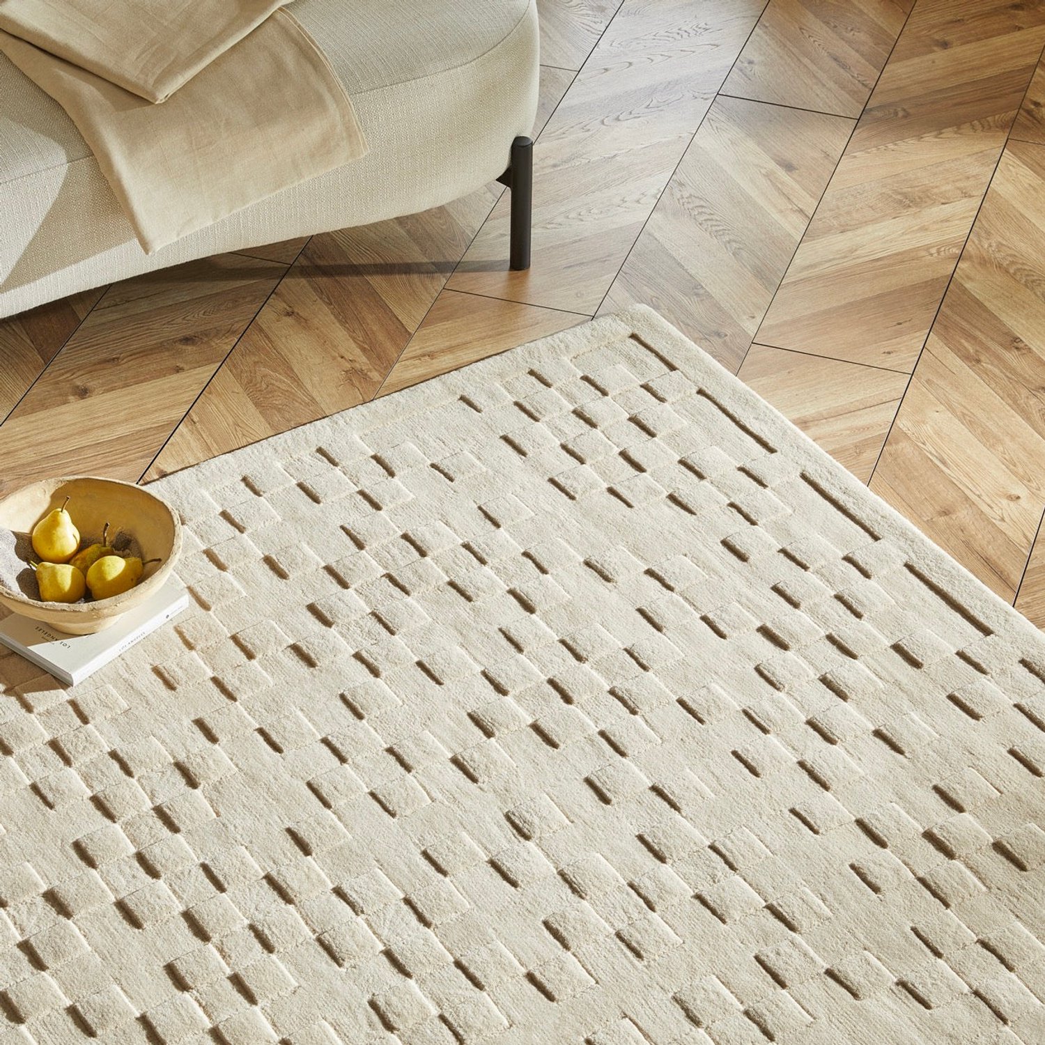 Concept Looms Priory PR102 Beige Vloerkleed - Beige - Rechthoekig - Wol - Woonkamer, Eetkamer, Slaapkamer - Geometrisch, Effen - Modern, Landelijk, Boho, foto 5