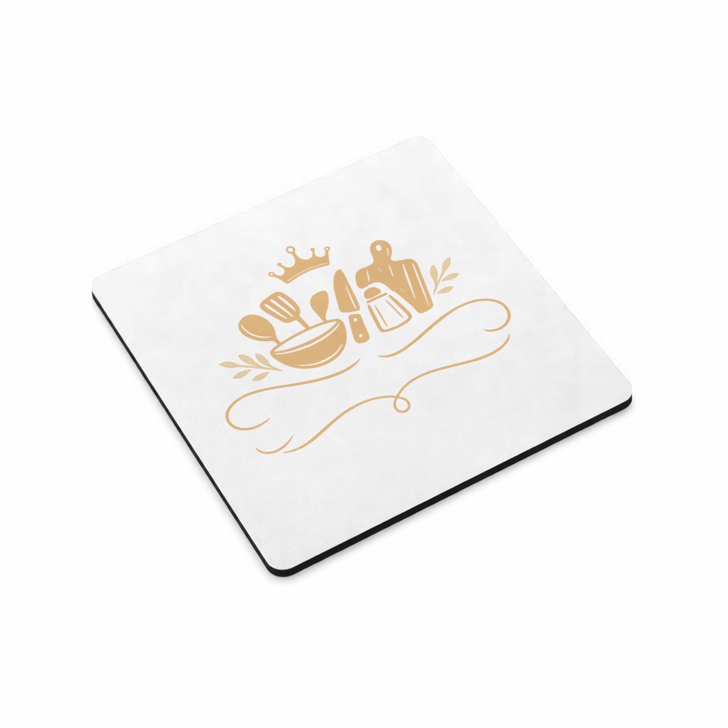 Mr Cadeautjes MDF magnetische fotolijst vierkant 9,5 - design Een elegante, humoristische keukenprint met een zelfverzeker | cadeau Wit