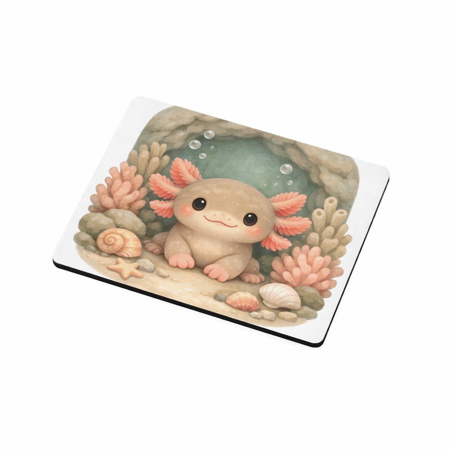 Mr Cadeautjes MDF magnetische fotolijst 9 x 7 - design Een frontaal afgebeeld onderwaterdiertje in een zachte koraa | cadeau Wit