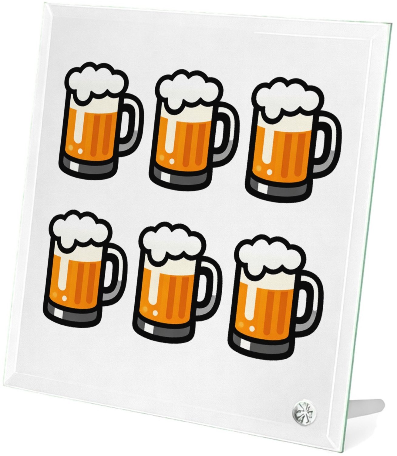 Mr Cadeautjes Glasframe 20 x 20 - design Een cadeaudesign rond gezelligheid in plaats van fitness, me | cadeau Wit