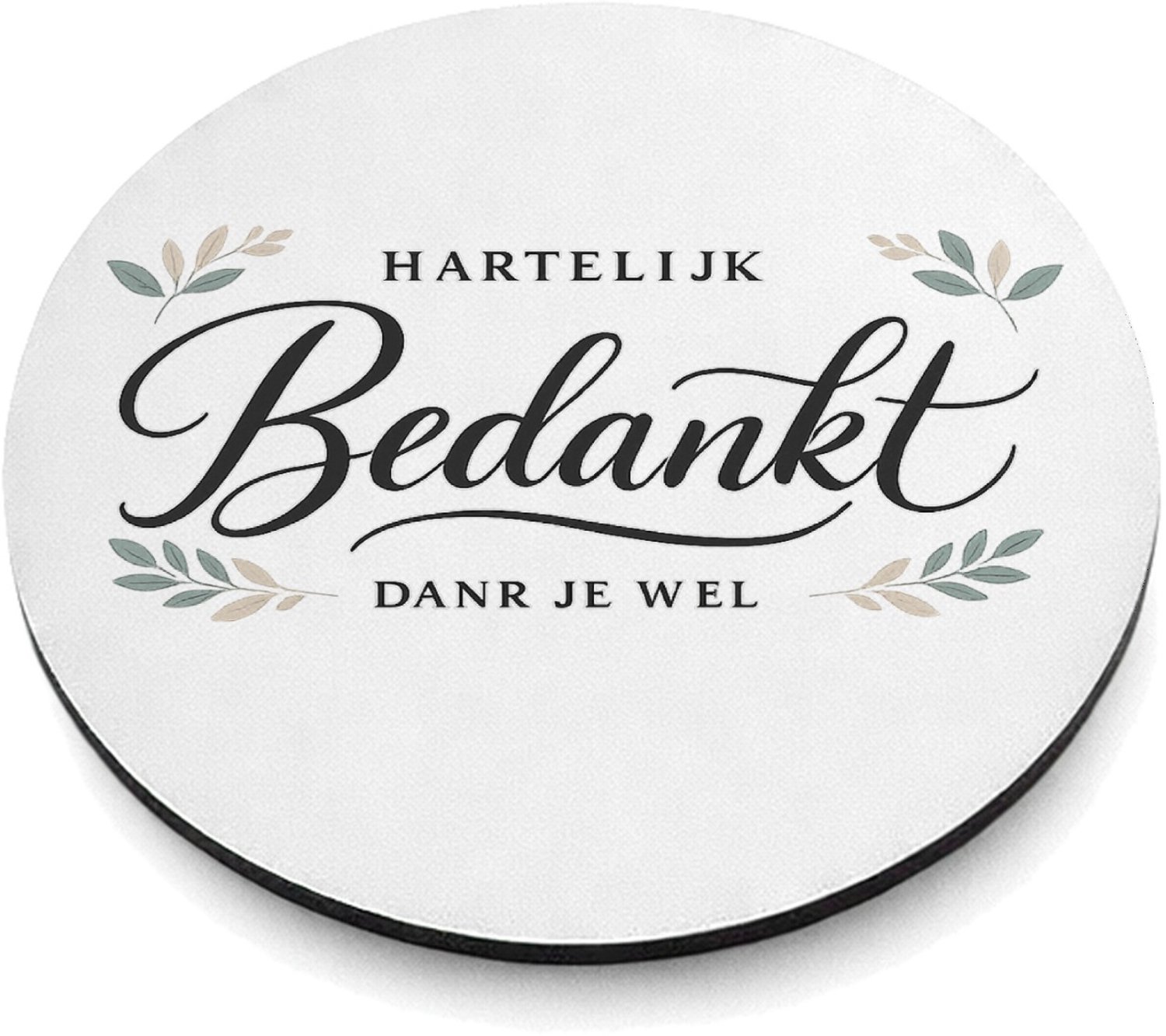 Mr Cadeautjes MDF magnetische fotolijst rond Ø 9,5 - design Een krachtige waarderingsposter met botanische omlijsting ro | cadeau Wit