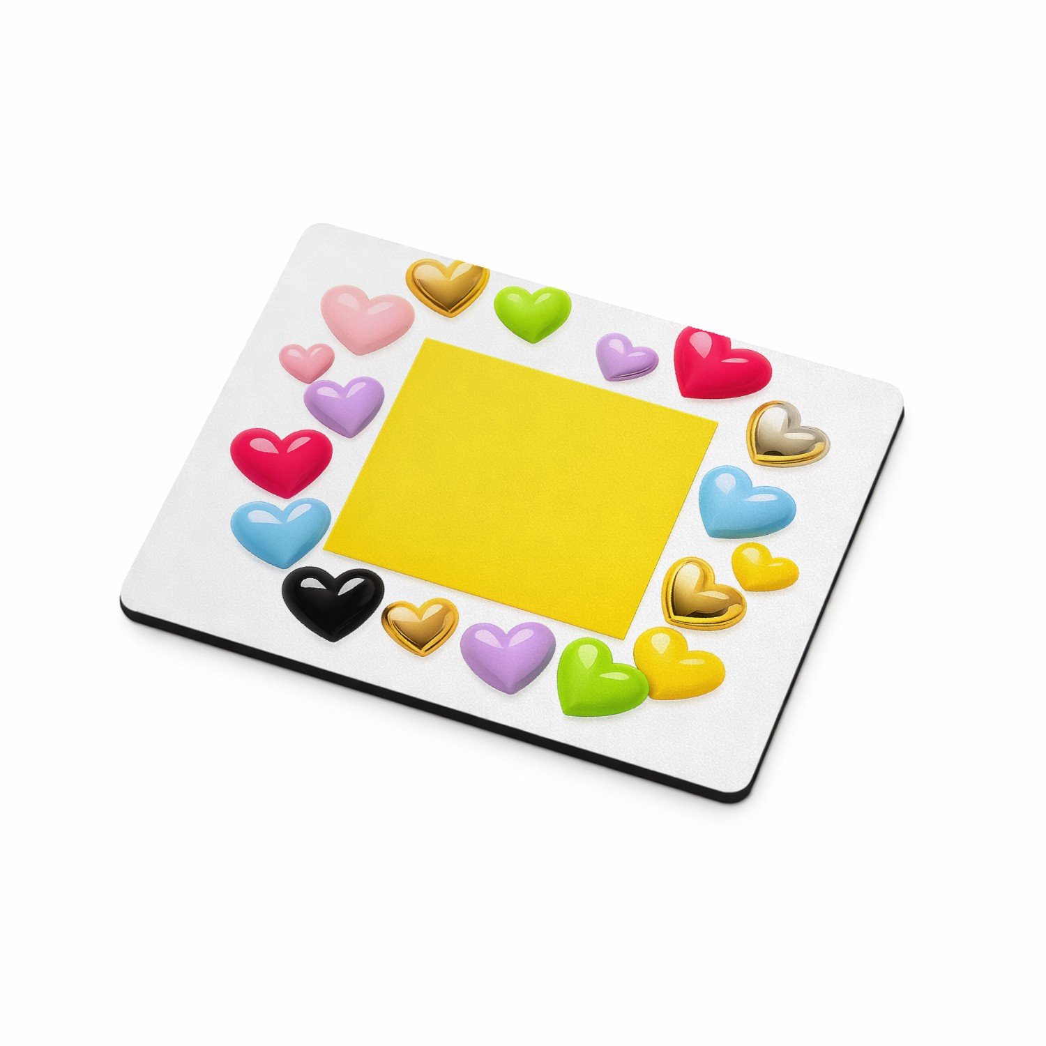 Mr Cadeautjes MDF magnetische fotolijst 9 x 7 - design Een speelse centrale kleurkaart met rondom vrolijke glanzend | cadeau Wit