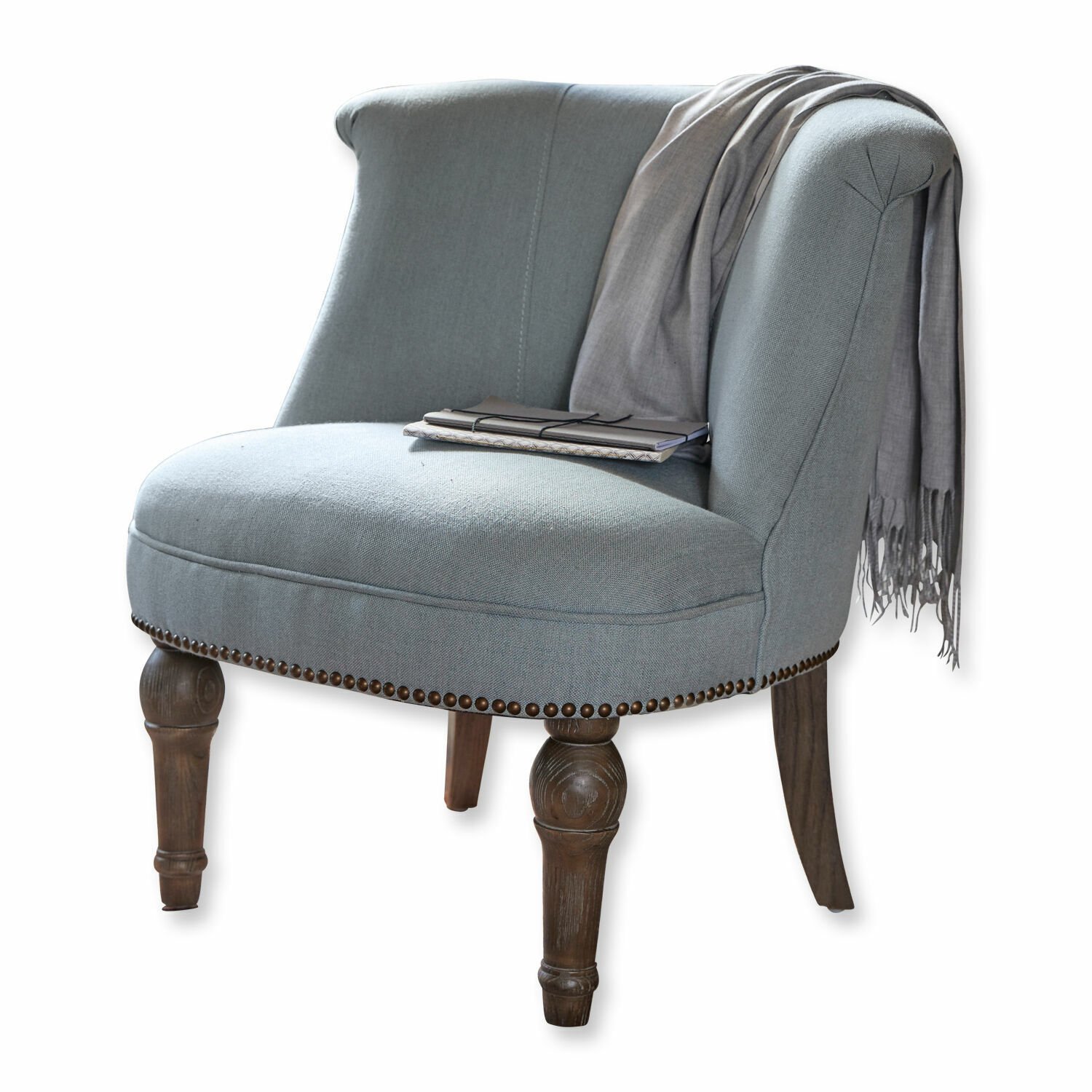 Loberon Fauteuil Francet blauw/bruin