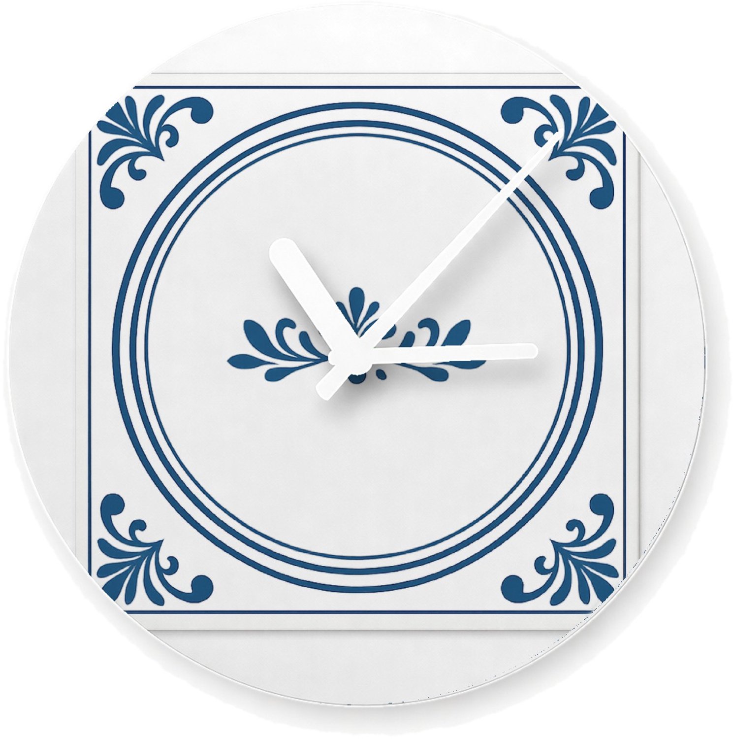 Mr Cadeautjes Glazen klok Ø 20 - design Een klassieke, symmetrische quote-tegel met een andere nucht | cadeau Wit
