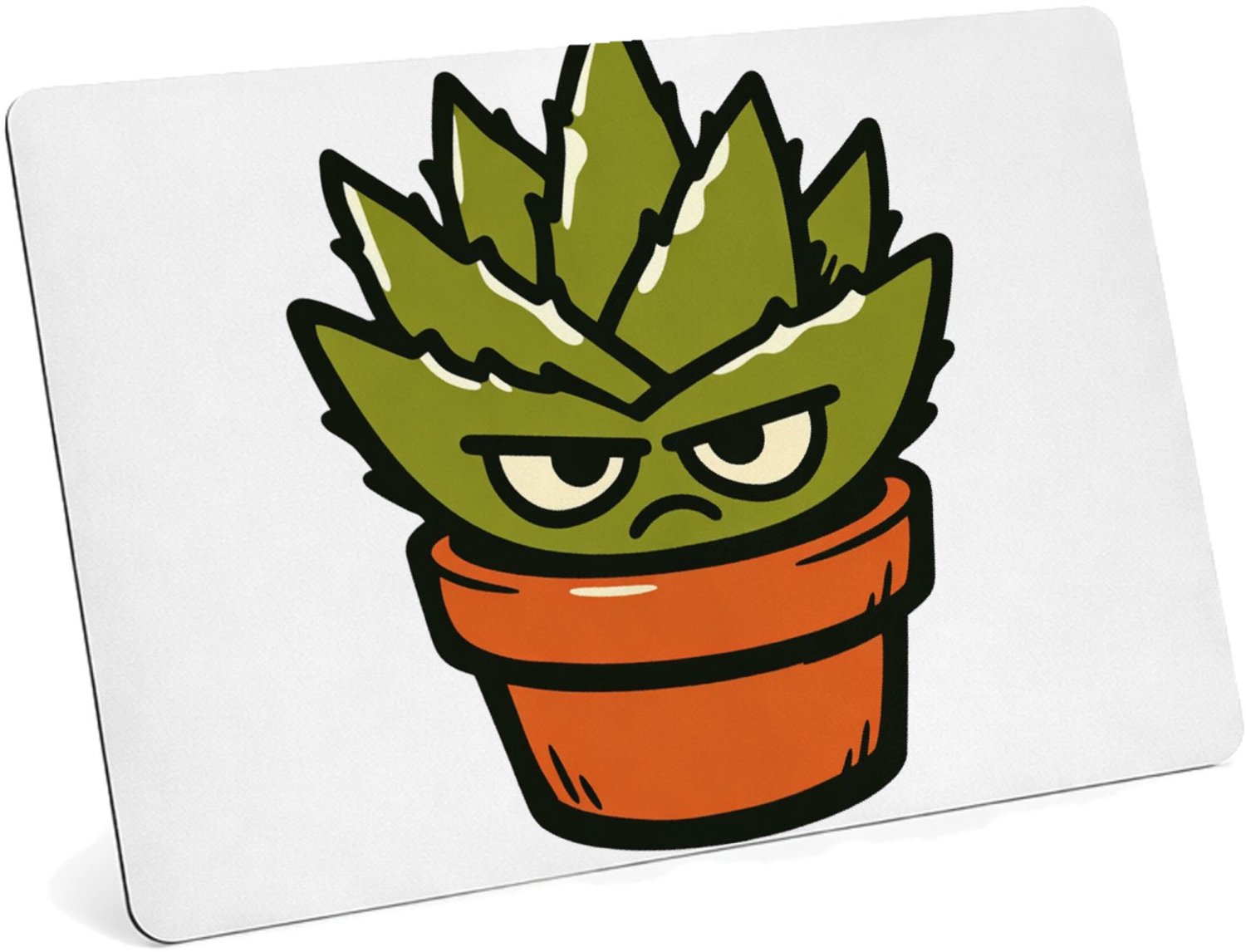 Mr Cadeautjes MDF magnetische fotolijst 28 x 19 - design Een koppige, stekelige huisplant als grappige ‘ga weg’-boods | cadeau Wit