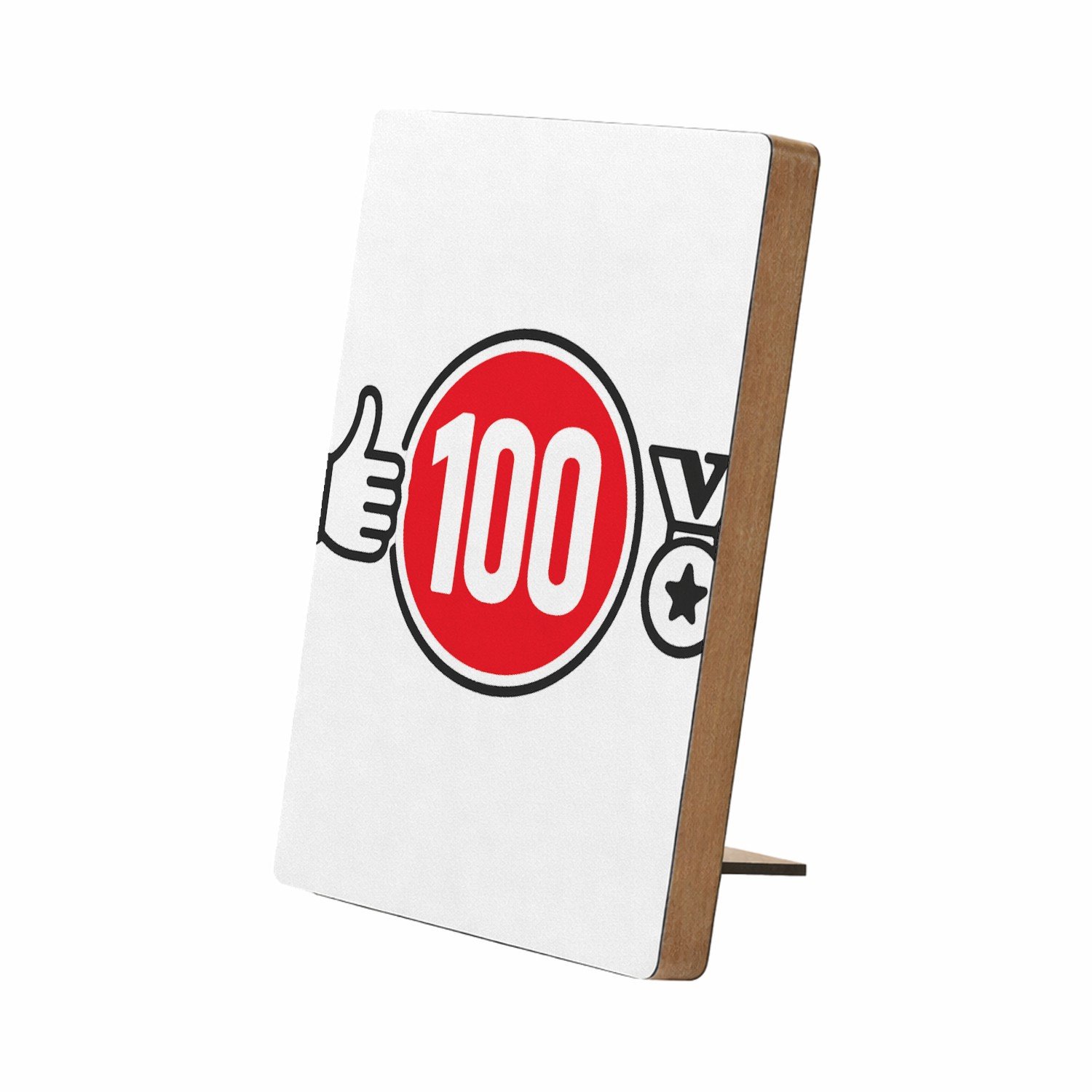 Mr Cadeautjes Glasframe/MDF 12,7 x 17,8 - design Een sportieve complimentenprint met een centraal getal of sy | cadeau Wit