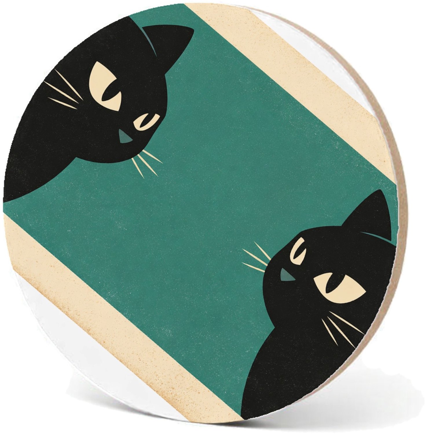 Mr Cadeautjes MDF fotolijst - design Een minimalistische dierencompositie met twee opvallende oge | cadeau Wit