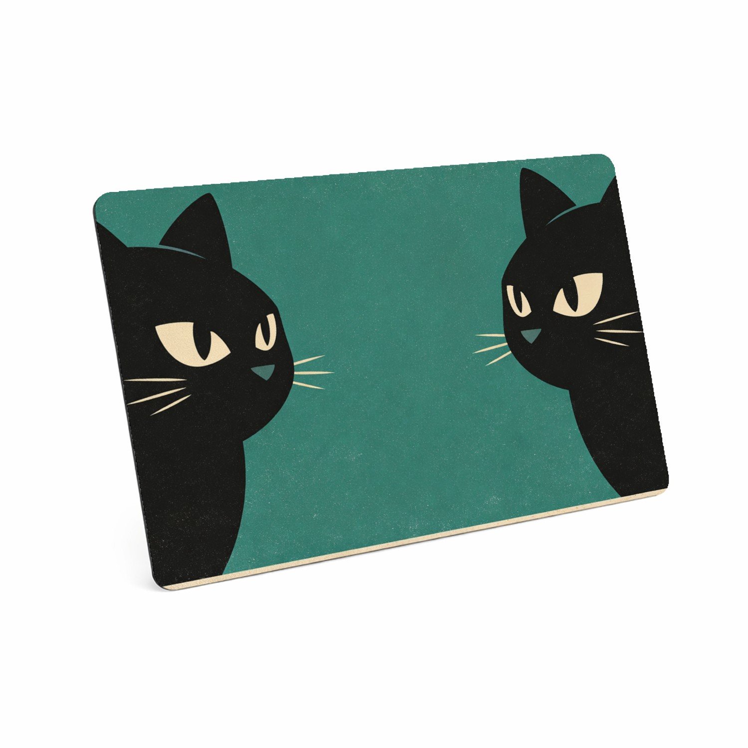 Mr Cadeautjes MDF magnetische fotolijst 28 x 19 - design Een minimalistische dierencompositie met twee opvallende oge | cadeau Wit
