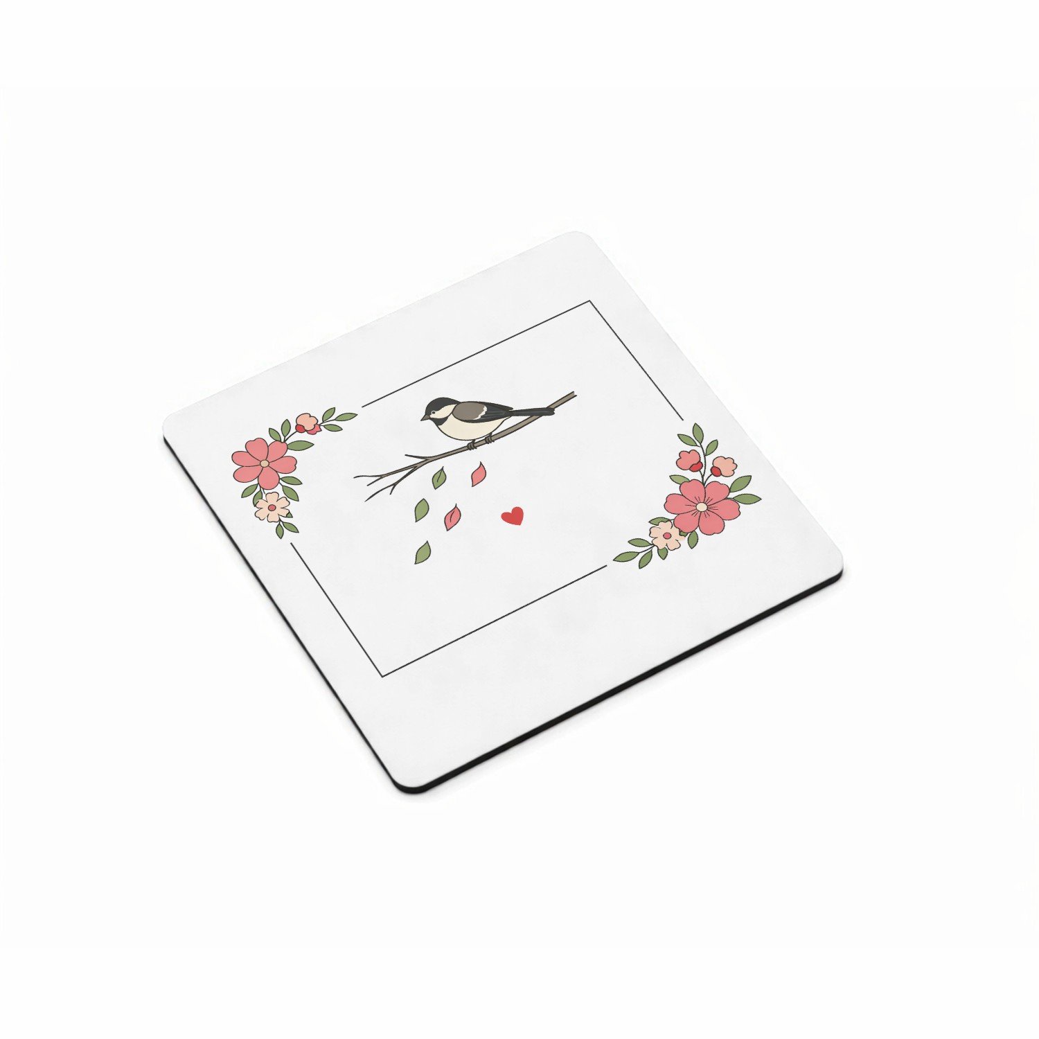 Mr Cadeautjes MDF magnetische fotolijst vierkant 9,5 - design Een minimalistisch herinneringsontwerp met een stil natuurta | cadeau Wit