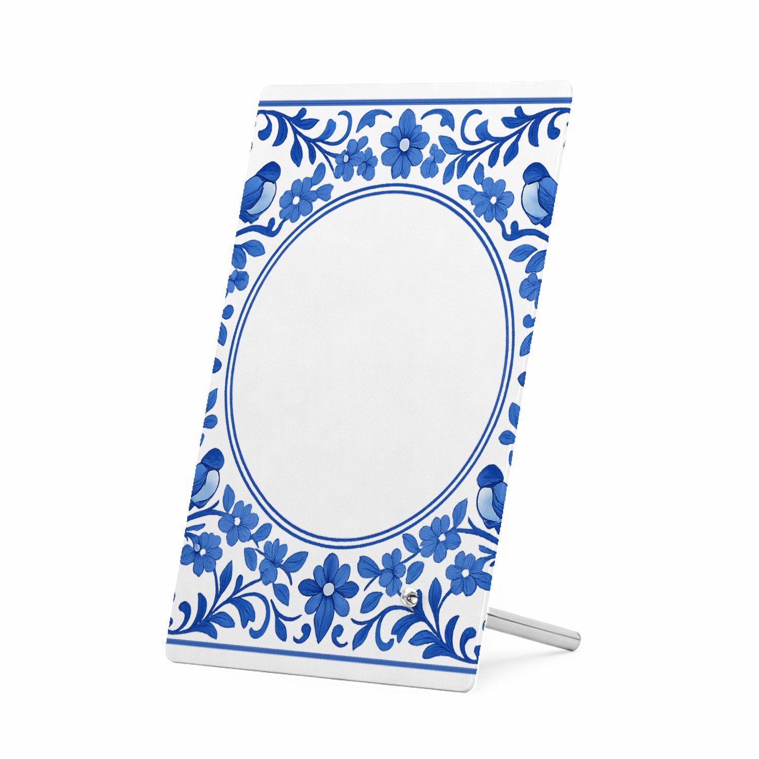Mr Cadeautjes Glasframe 11 x 16 - design Een ronde botanische omlijsting rond een korte boodschap ove | cadeau Wit