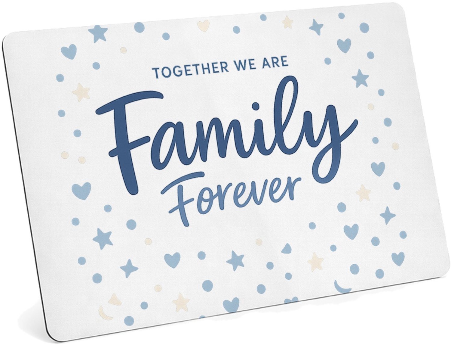 Mr Cadeautjes MDF magnetische fotolijst 28 x 19 - design Een rustige familietypografische print met een speels stippe | cadeau Wit