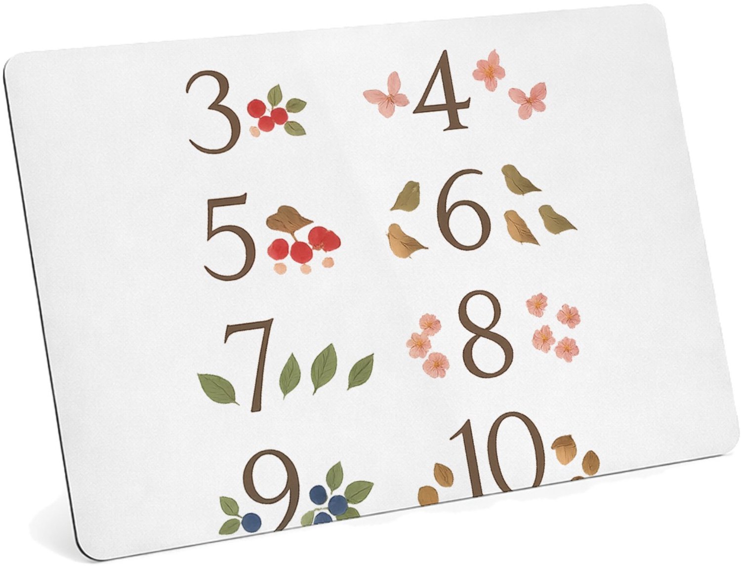 Mr Cadeautjes MDF magnetische fotolijst 28 x 19 - design Een rustige telposter voor de natuur, met seizoenselementen | cadeau Wit