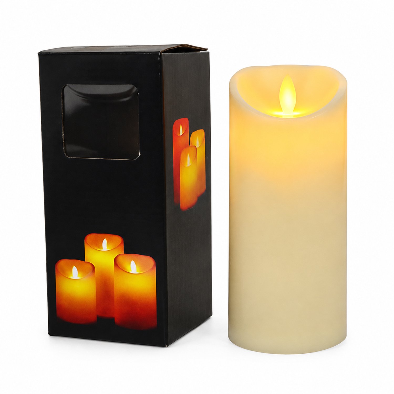 SWGOTA led kaarsen - enkele kaarslamp, 7,5 x 17,5 cm, warmgeel licht, batterijmodel, niet op afstand bedienbaar, batterijen niet inbegrepen, in doos Ivoorwit
